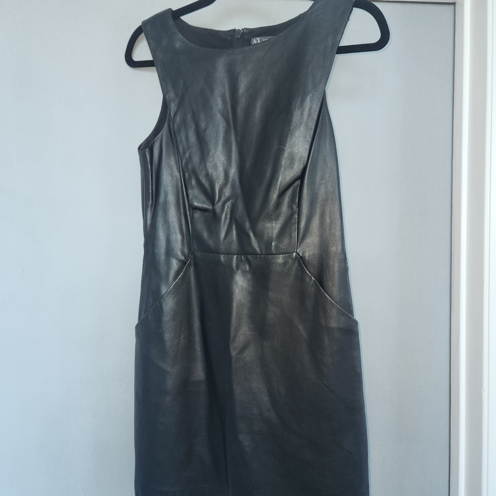 Elegant Black Leather Dress